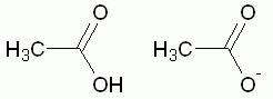 ChemSketch, example of a structure with a charge on an atom, acetate ion