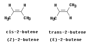 cis and trans 2-butene