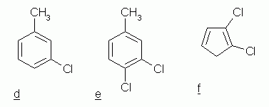 Quiz, Use of ortho, etc. Structures for parts d-f.